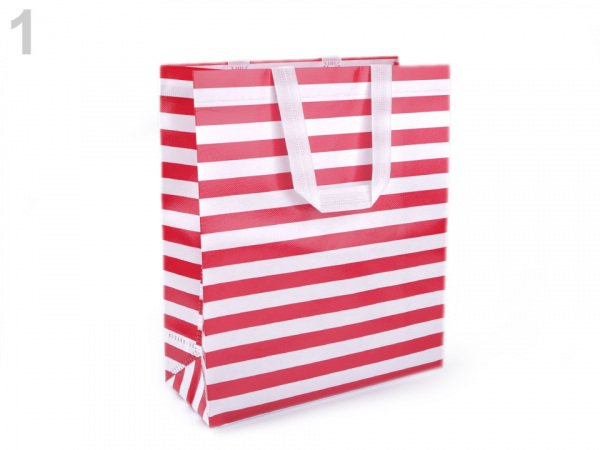 Nákupní taška s pruhy střední 28x39 cm omyvatelná