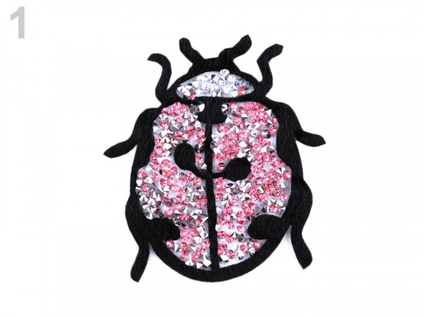 Velká nažehlovačka beruška s kamínky