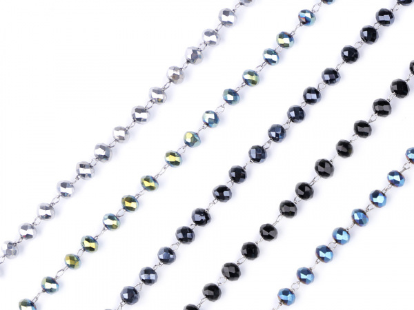 Náhrdelník z nerezové oceli s broušenými korálky