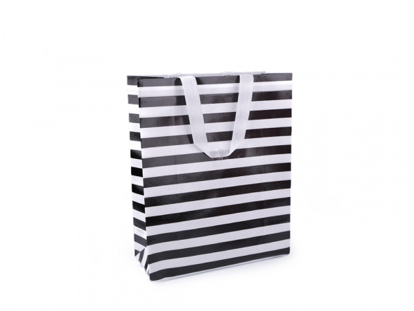 Nákupní taška s pruhy malá 23,5x32,5 cm omyvatelná