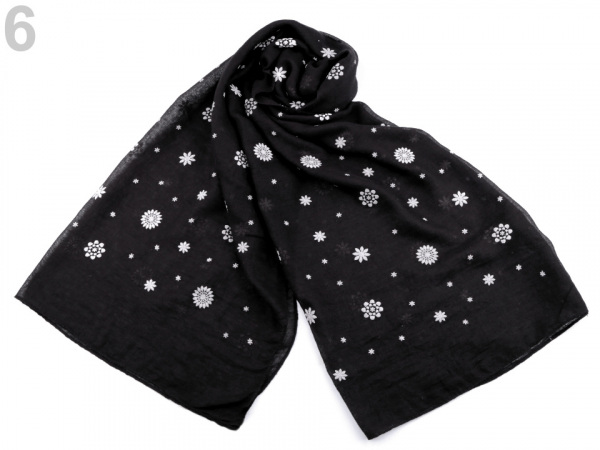 Šála s potiskem malé mandaly 65x185 cm