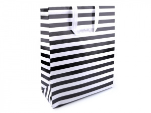 Nákupní taška s pruhy velká 33x45 cm omyvatelná