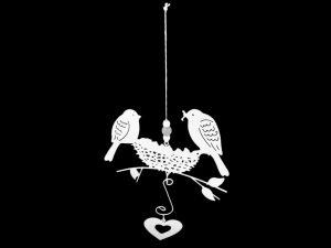 Kovová dekorace / girlanda ptáčci k zavěšení