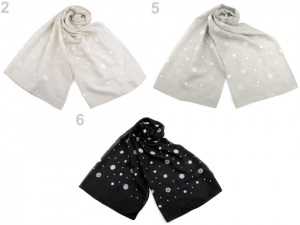 Šála s potiskem malé mandaly 65x185 cm