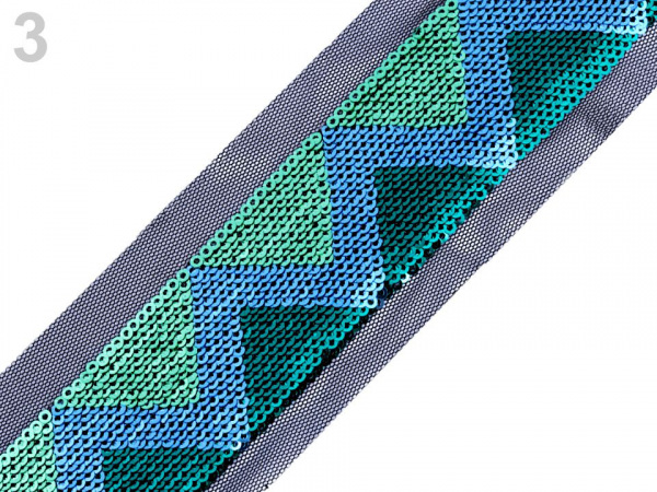 Flitrový prýmek na monofilu šíře 40 mm