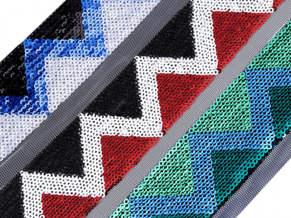 Flitrový prýmek na monofilu šíře 40 mm