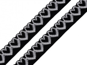 Elastická krajka / pruženka srdce šíře 22 mm