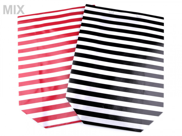 Nákupní taška s pruhy velká 33x45 cm omyvatelná