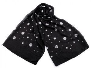 Šála s potiskem malé mandaly 65x185 cm