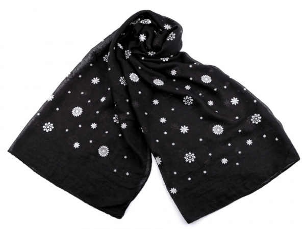 Šála s potiskem malé mandaly 65x185 cm