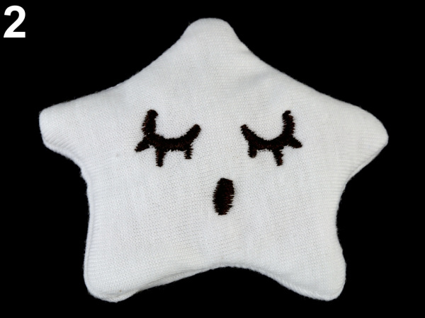Textilní aplikace / nášivka s pískátkem kočka, hvězda, srnka