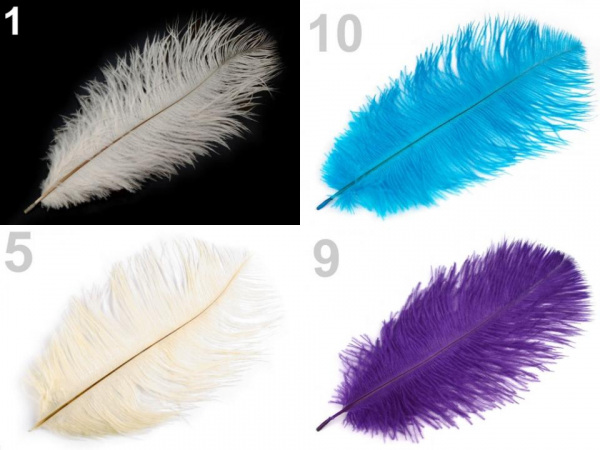 Pštrosí peří délka cca 20-25 cm