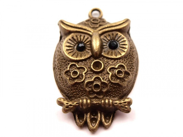 Přívěsek SOVA 22x35 mm s květy