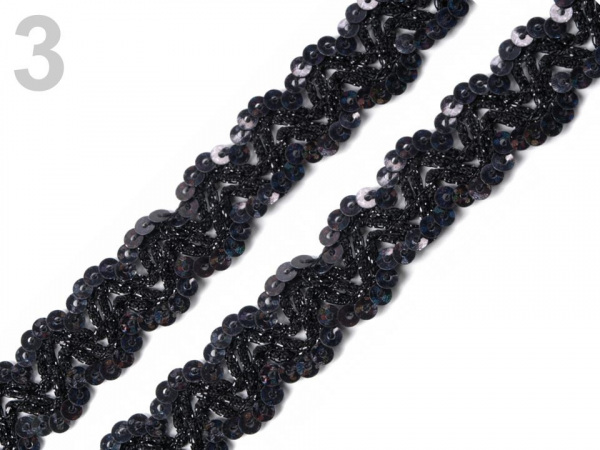 Flitrový prýmek šíře 20 mm hologram