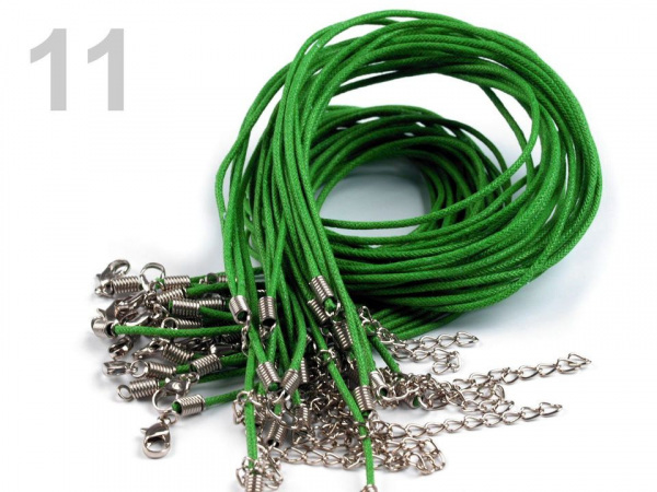 Voskovaná šňůrka s karabinkou délka 45 cm