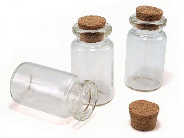 Skleněná lahvička s korkem 20x40 mm