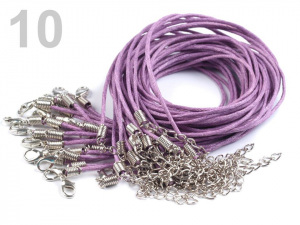 Voskovaná šňůrka s karabinkou délka 45 cm