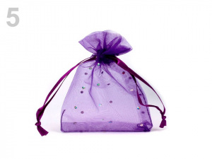 Dárkový pytlík 9x11 cm organza s flitry