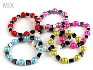 Náramek pružný z plastových kuliček