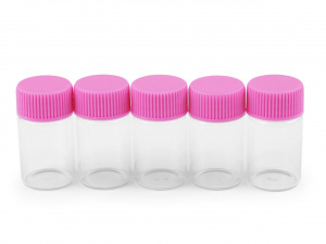 Skleněná lahvička s plastovým víčkem 20x40 mm