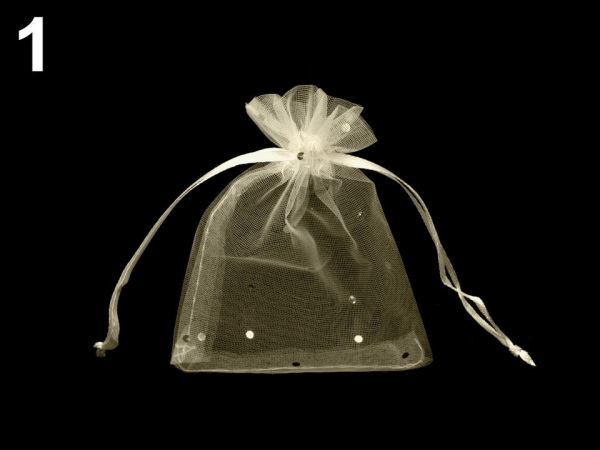 Dárkový pytlík 9x11 cm organza s flitry