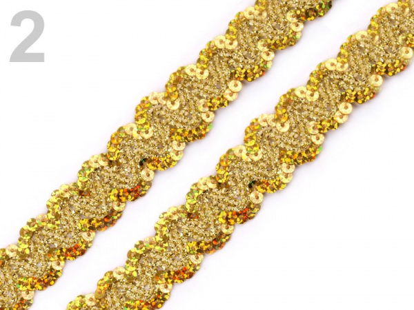 Flitrový prýmek šíře 20 mm hologram