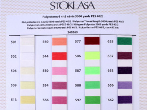 Polyesterové nitě návin 5000 yards PES 40/2 barevnice