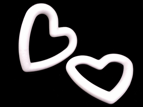 Srdce polystyrenové 19 x 15 cm