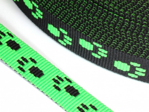 Popruh 1,5cm tlapky neonově zelené