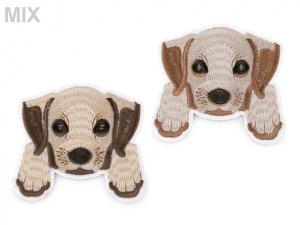 Nažehlovačka pes, celovyšívaná