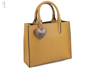 Kožená kabelka s přívěskem - dovoz Itálie 25x28,5 cm