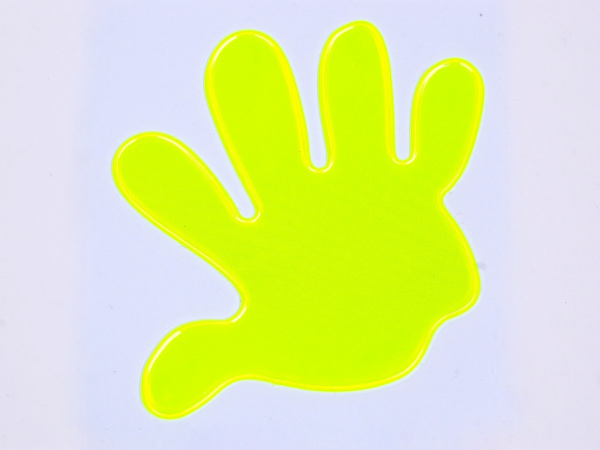 Reflexní samolepka ruka rozměr 6,7x5,5cm