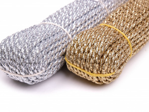 Kroucená šnůrka rexorová 4mm - Zlatá