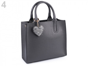 Kožená kabelka s přívěskem - dovoz Itálie 25x28,5 cm