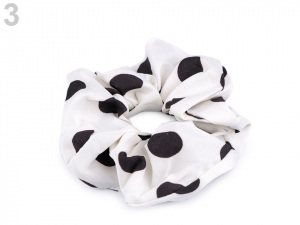 Gumička scrunchie do vlasů, s puntíky