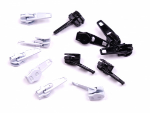 Jezdec ke spirálovým zipům 3mm s aretací - Bílá