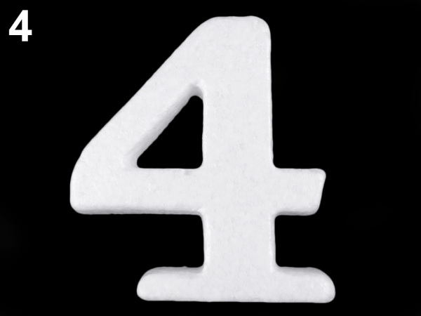 3D číslice výška 14 cm polystyren