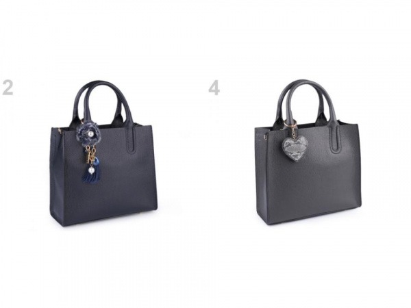 Kožená kabelka s přívěskem - dovoz Itálie 25x28,5 cm