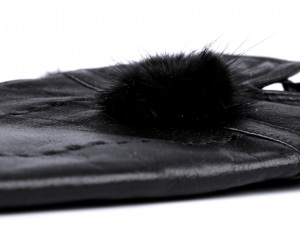 Dámské kožené rukavice s kožešinou