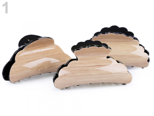 Skřipec do vlasů dekor dřevo