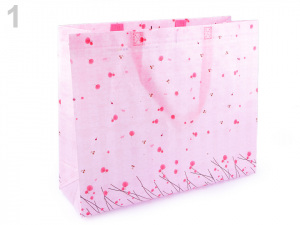 Nákupní taška s květy velká 34x41 cm omyvatelná