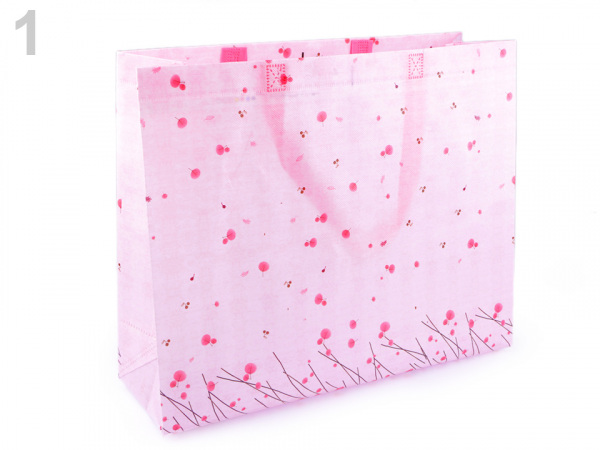 Nákupní taška s květy velká 34x41 cm omyvatelná