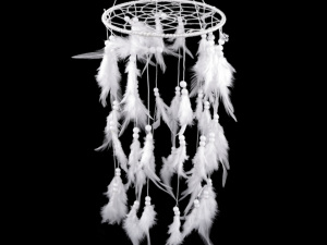 Lapač snů prostorový kolotoč s korálky a peřím