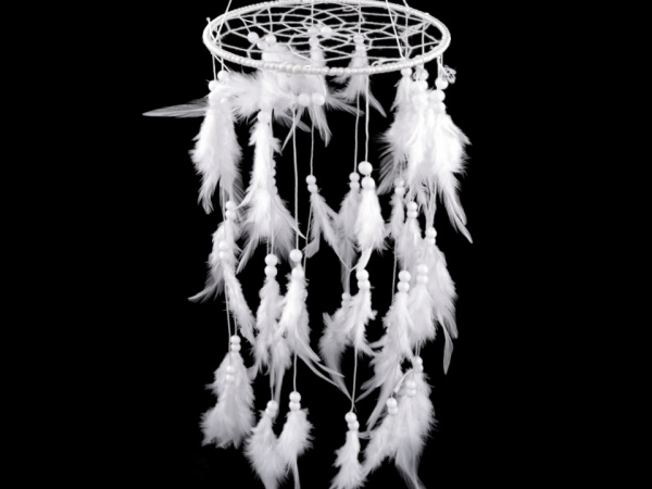 Lapač snů prostorový kolotoč s korálky a peřím