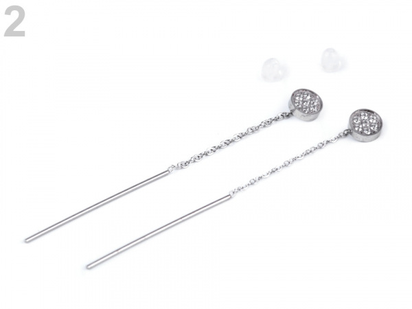 Náušnice z nerezové oceli s broušenými kamínky