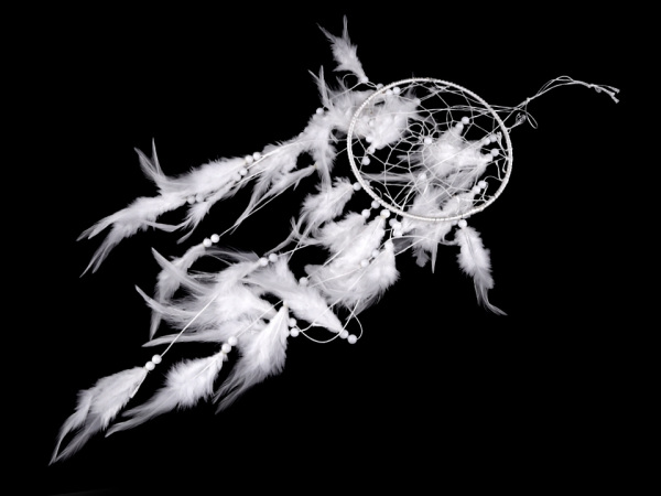 Lapač snů prostorový kolotoč s korálky a peřím