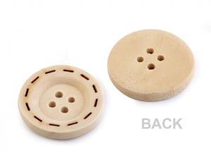 Dřevěný knoflík vyřezávaný okraj velikost 36"