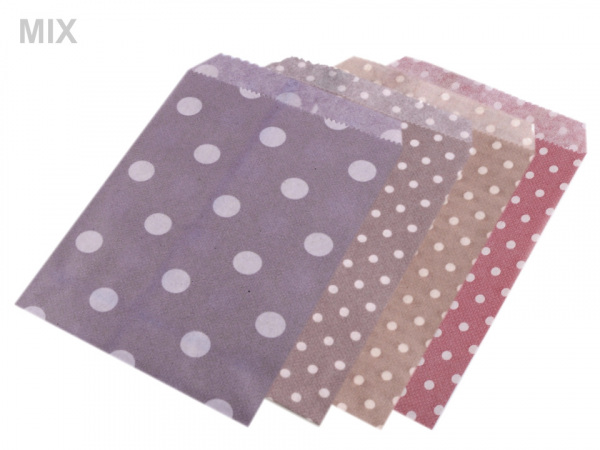 Papírový sáček 9,5x14 cm s puntíky