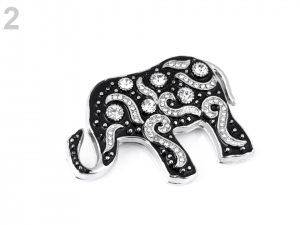 Velká magnetická brož Buddha, slon, strom života, spirály s perlami