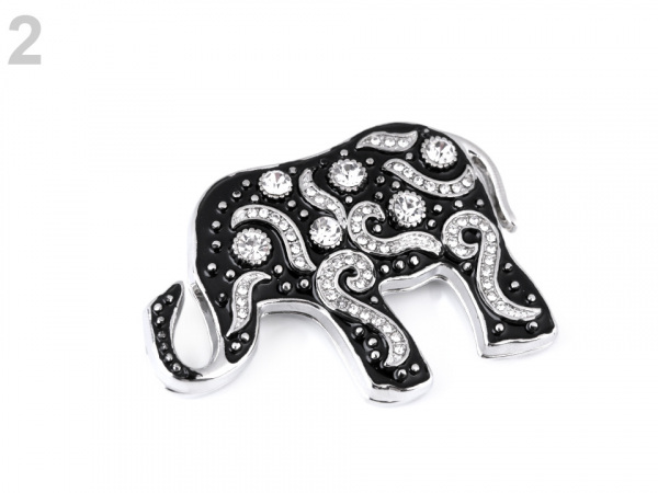 Velká magnetická brož Buddha, slon, strom života, spirály s perlami